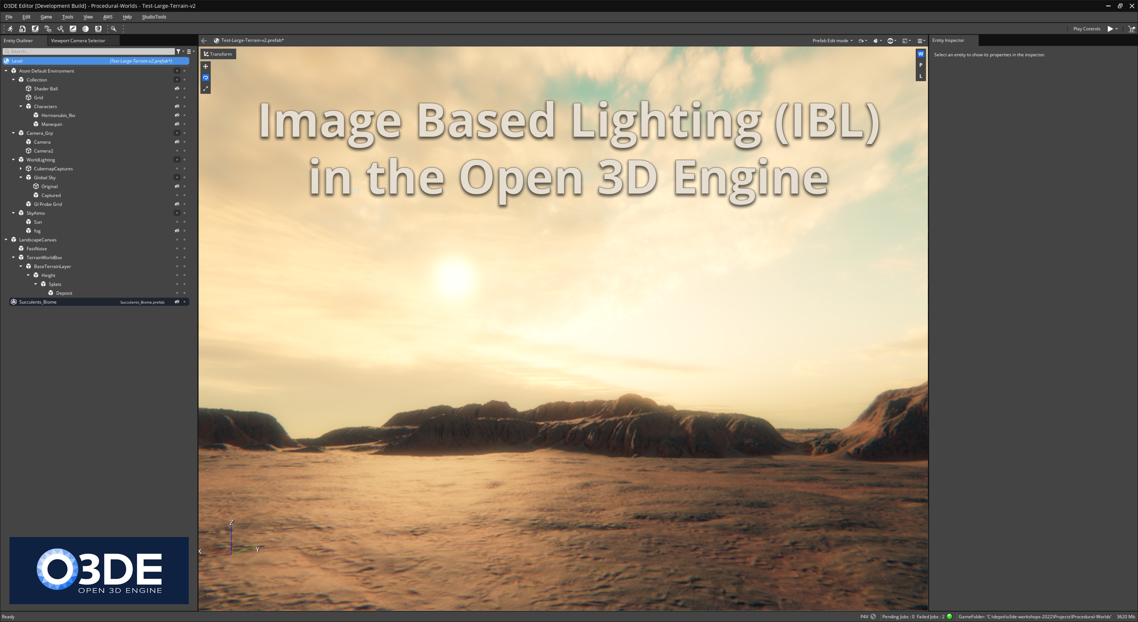 Working with Image Based Lighting (IBL) in O3DE